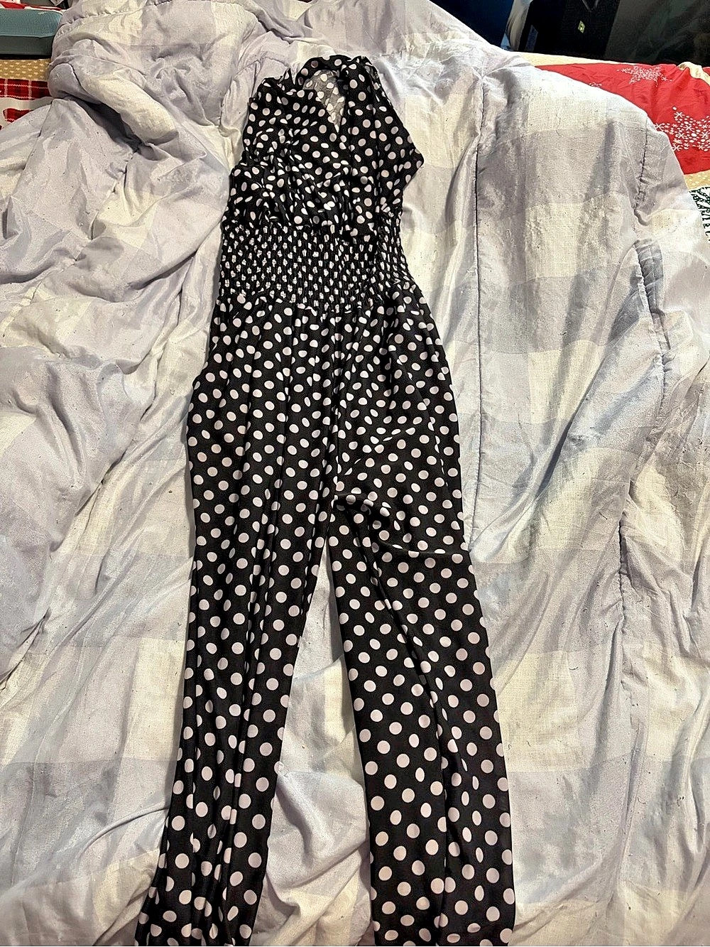 Polka Dot Jumpsuit in Black & White, M/L